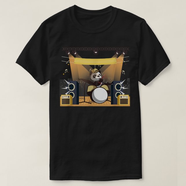 Camiseta Panda Bear Drummer Musician Drums Drumsticks Percu (Diseño del anverso)