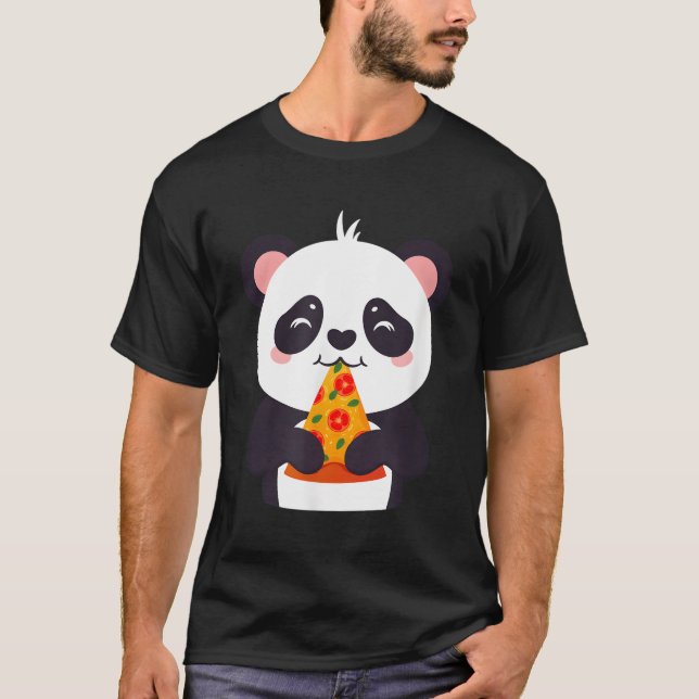 Camiseta Panda Bear Eating Pizza (Anverso)