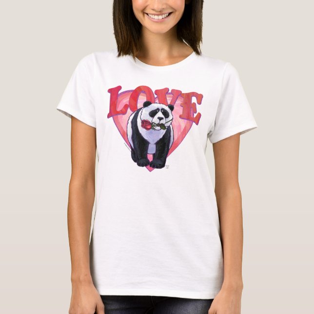 Camiseta Panda Bear El día de San Valentín (Anverso)