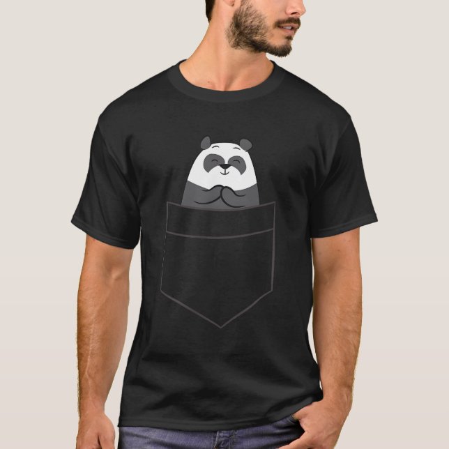 Camiseta Panda Bear En Un Panda De Bolsillo En El Bolsillo (Anverso)