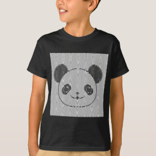 Camiseta Panda Bear Face On Wave Pattern