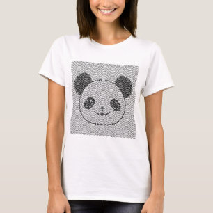 Camiseta Panda Bear Face On Wave Pattern