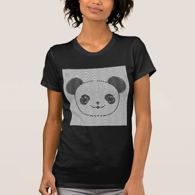 Camiseta Panda Bear Face On Wave Pattern (Anverso)
