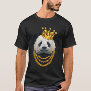 Camiseta Panda Bear Gangster Golden Crown King