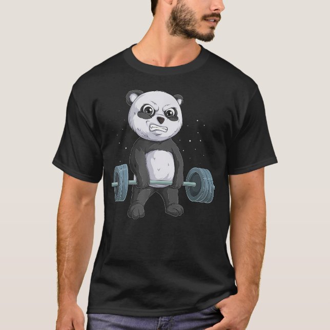 Camiseta Panda Bear Halterofilia Funny Deadlift Men Fitnes (Anverso)