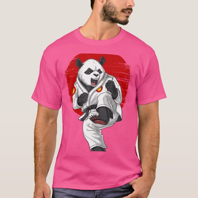 Camiseta Panda Bear Karate Kickboxing Kung Fu Taekwondo Mar (Anverso)