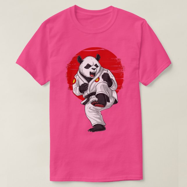 Camiseta Panda Bear Karate Kickboxing Kung Fu Taekwondo Mar (Diseño del anverso)