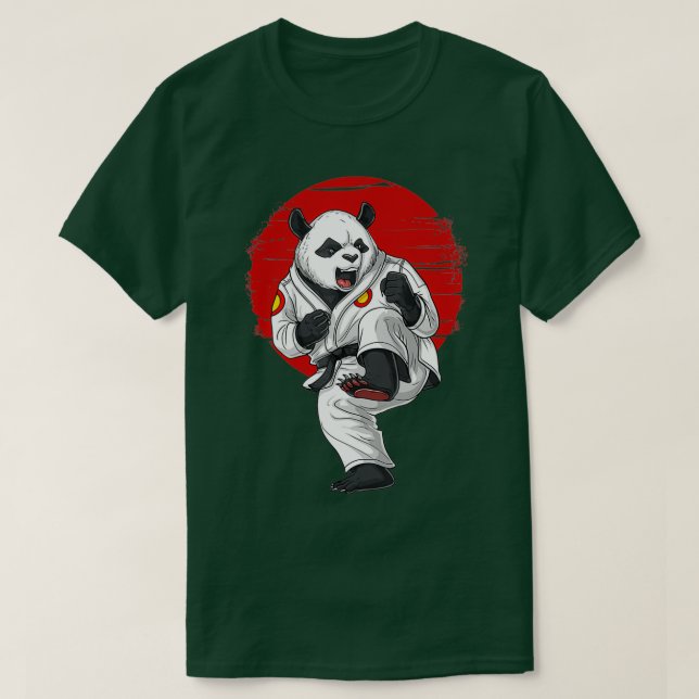 Camiseta Panda Bear Karate Kickboxing Kung Fu Taekwondo Mar (Diseño del anverso)