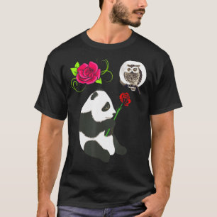 Camiseta Panda Bear Owl Amantes Del Rosa De Vida Silvestre 