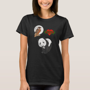 Camiseta Panda Bear Owl Rosas Wildlife Chica Mujer