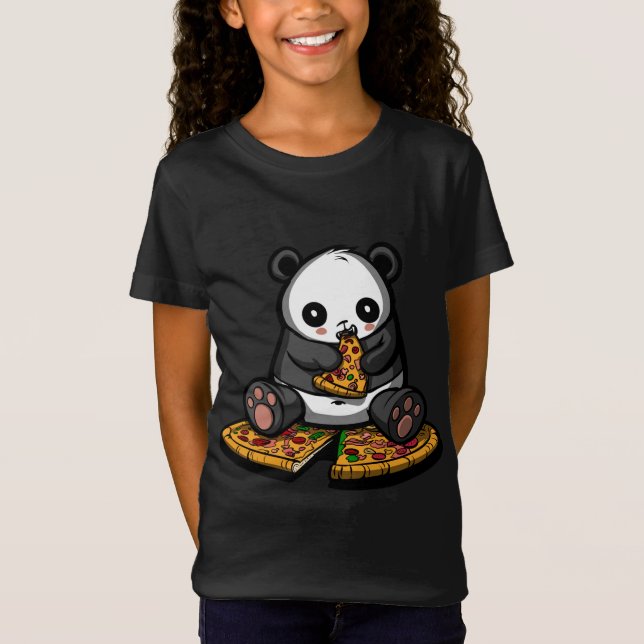 Camiseta Panda Bear Pizza Lover Niño Chicas (Anverso)