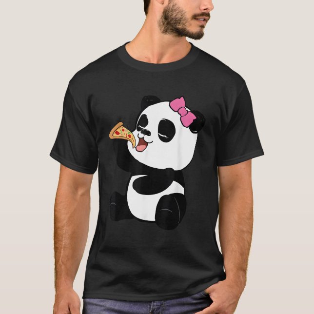 Camiseta Panda Bear Pizza Para Niños Pequeños Y (Anverso)