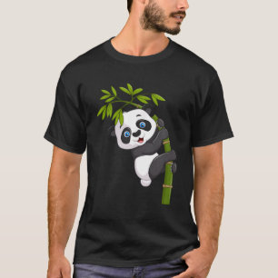 Camiseta Panda Bear Silly Animal Climbing Bambú