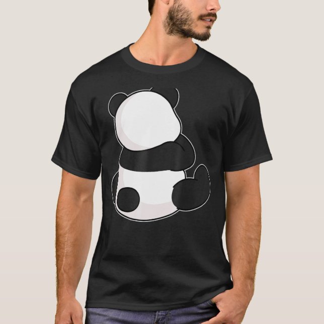 Camiseta Panda Bear Sitting Back Facing Wildlife (Anverso)