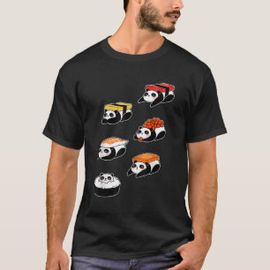 Camiseta Panda Bear Sushi Sashimi Comida Japonesa