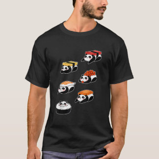 Camiseta Panda Bear Sushi Sashimi Japanese Food