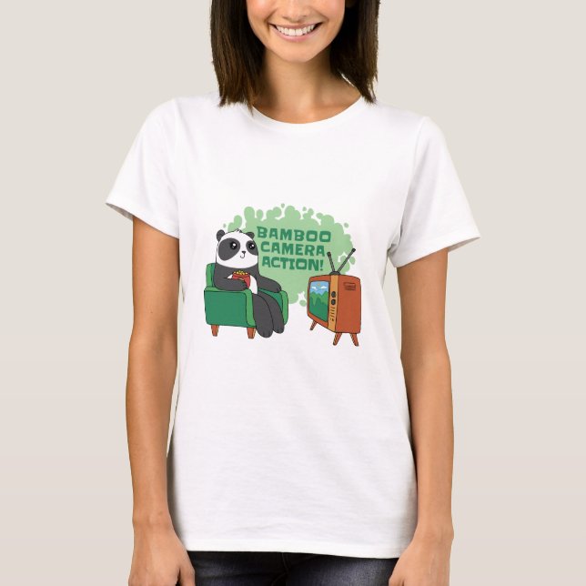 CAMISETA PANDA BEAR WATCHING TV (Anverso)