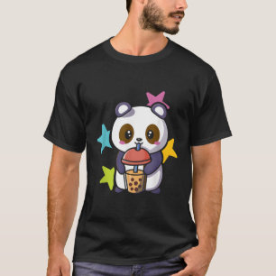 Camiseta Panda Bebiendo Boba Té de burbuja de leche perla