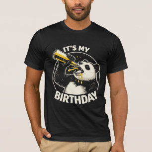 Camiseta Panda Bebiendo Cerveza en su Cumpleaños
