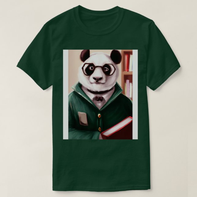 Camiseta Panda bibliotecario 1 (Diseño del anverso)