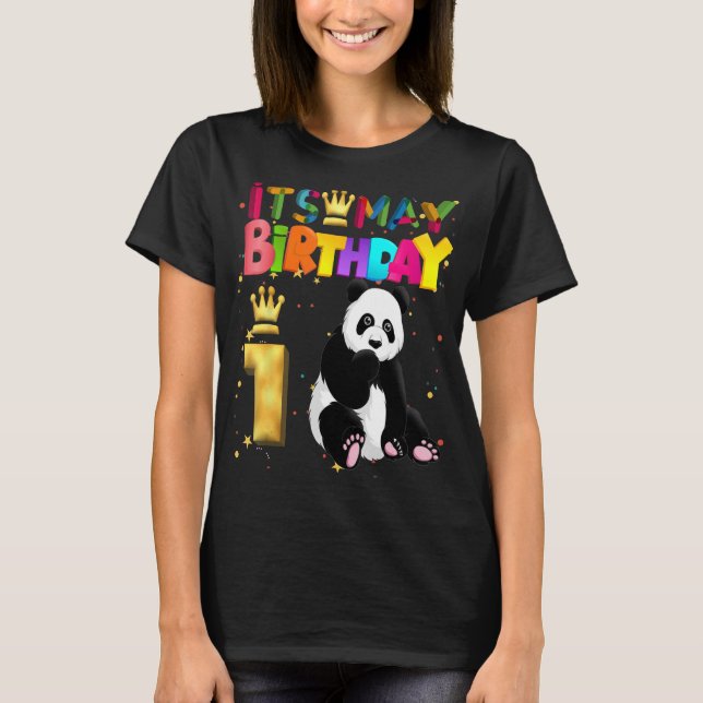 Camiseta Panda Birthday Boy Fiesta Animal 1º cumpleaños Pan (Anverso)