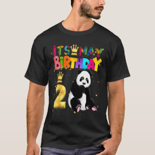 Camiseta Panda Birthday Boy Fiesta Animal 2º cumpleaños Pan