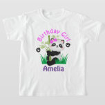 Camiseta Panda Birthday Chica Shirt<br><div class="desc">Celebrar el cumpleaños con esta camiseta especial,  diseño personalizado</div>