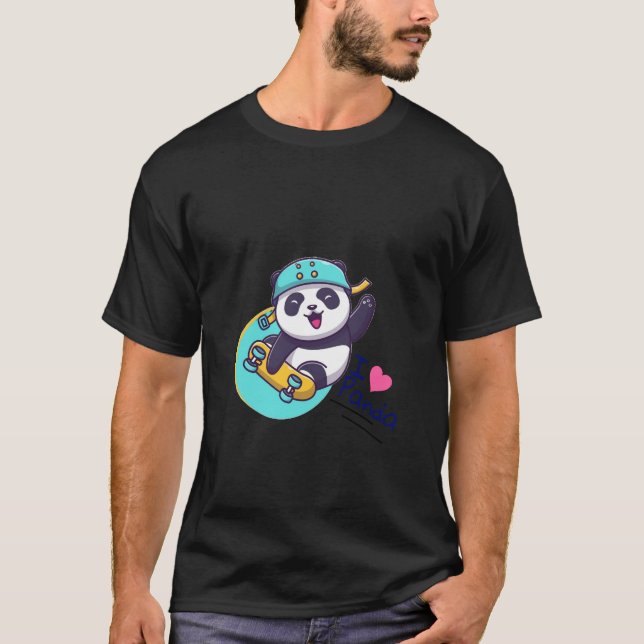 Camiseta Panda blanco amarillo y verde moderno (Anverso)