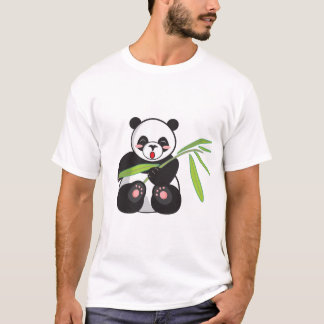 Camiseta Panda blanco rosado negro