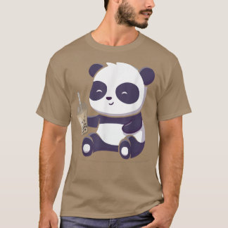 Camiseta Panda Boba Tea de burbuja Anime Kawaii Otaku japon