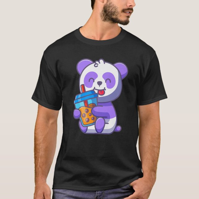 Camiseta Panda Boba Tea Kawaii Presente Anime Panda Lover T (Anverso)