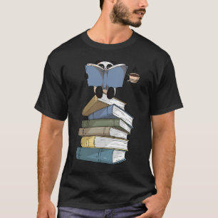 Camiseta Panda Books Bebiendo Café Panda Bear Leyendo