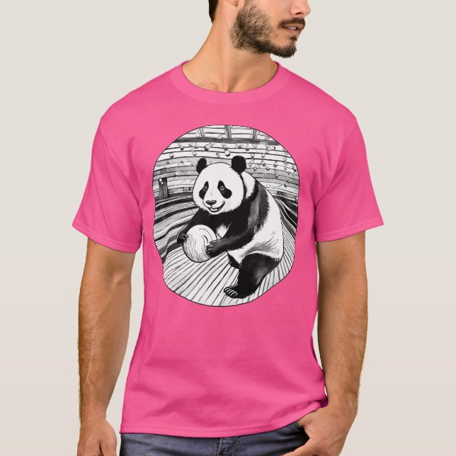 Camiseta Panda Bowling Player Funny Bowler Para Hombres (Anverso)