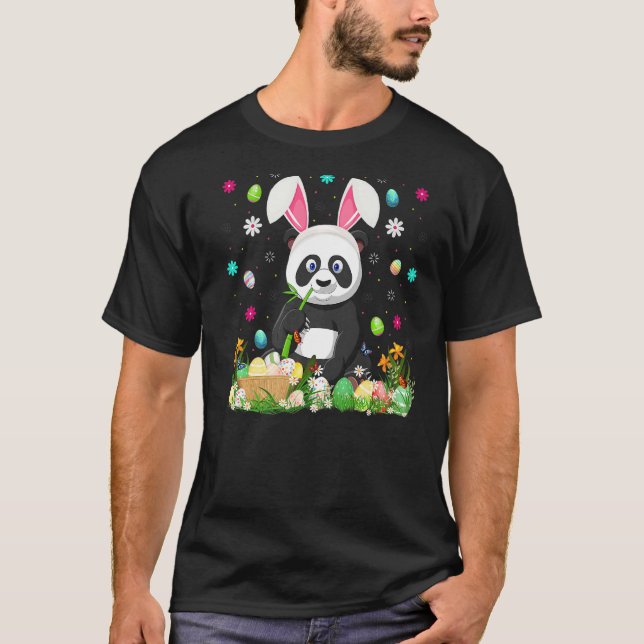 Camiseta Panda Bunny Easter Egg Funny Panda Easter Sunday (Anverso)