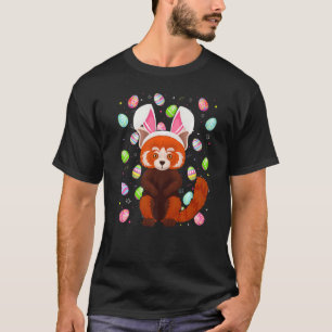 Camiseta Panda Bunny Easter Egy Funny Red Panda Easter Sun