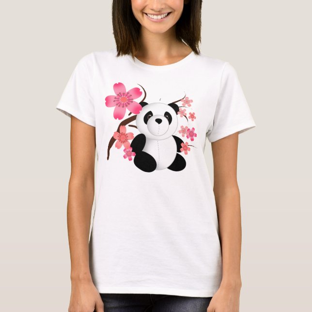 Camiseta Panda Cherry Blossoms T Shirt (Anverso)