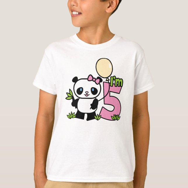 Camiseta Panda Chica 5º cumpleaños (Anverso)