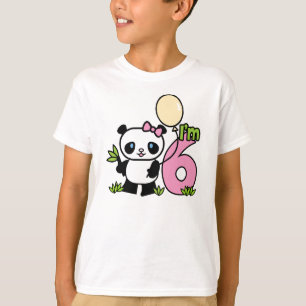 Camiseta Panda Chica 6º cumpleaños