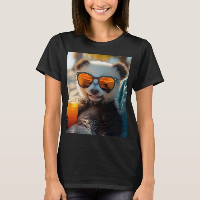 Camiseta Panda chillt in der Sonne (Anverso)