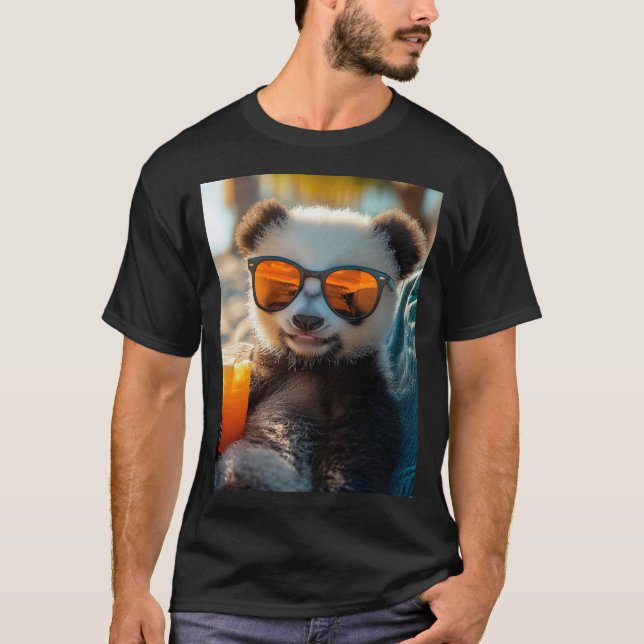 Camiseta Panda chillt in der Sonne (Anverso)