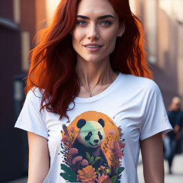 Camiseta Panda chino al atardecer con un animal adorable co