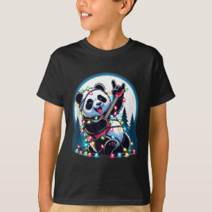 Camiseta Panda Christmas Tree ilumina divertidas navidades