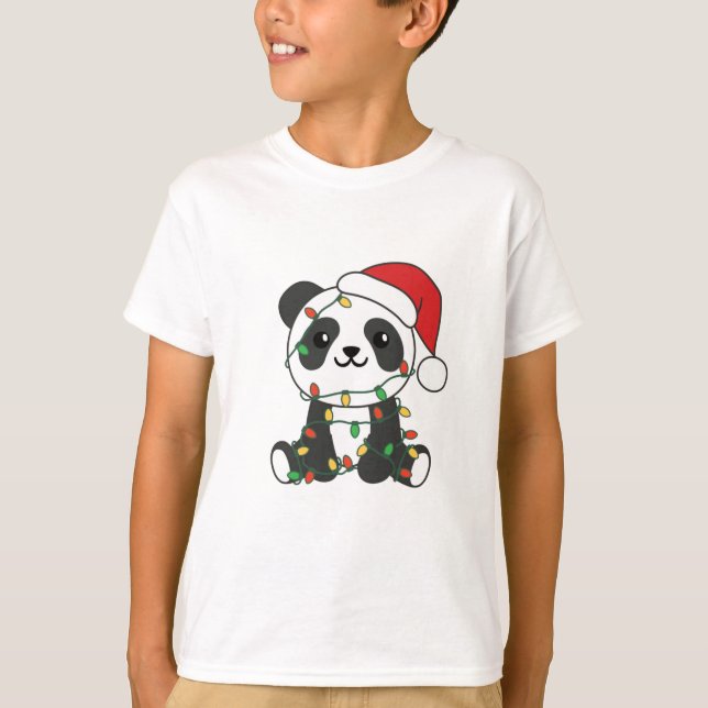 Camiseta Panda Christmas Winter Animals Pandas (Anverso)