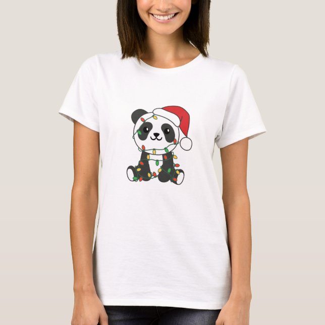 Camiseta Panda Christmas Winter Animals Pandas (Anverso)