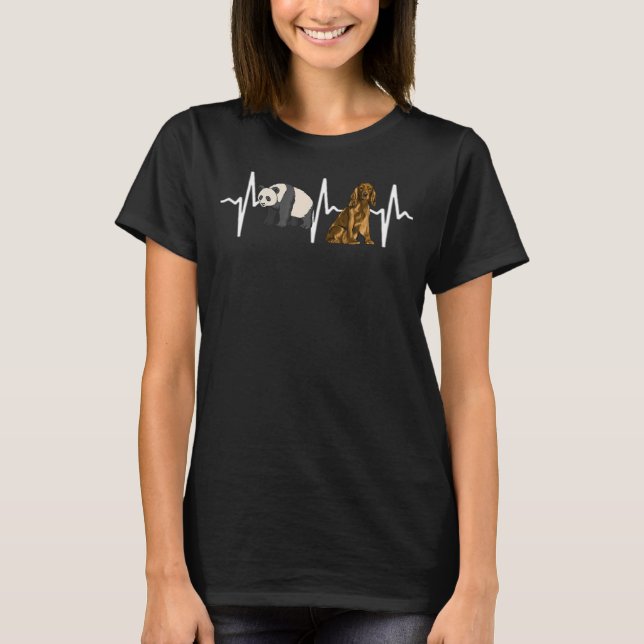 Camiseta Panda Cocker Spaniel Heartbeat Dog (Anverso)