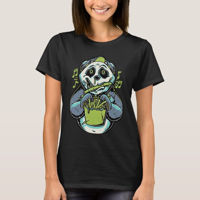 Camiseta Panda come bambú saludable (Anverso)