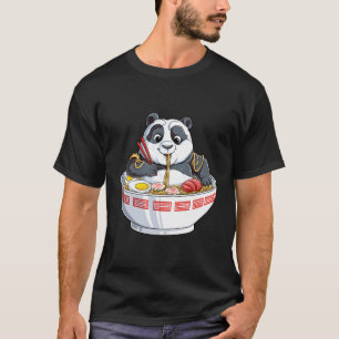 Camiseta Panda Comer Ra Kawaii Gigante Noodle Japonés