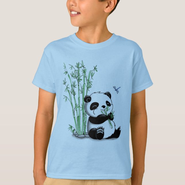 Camiseta Panda Comiendo Bamboo (Anverso)