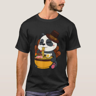Camiseta Panda comiendo comida japonesa el día de Acción de