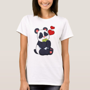 Camiseta Panda comiendo hojas